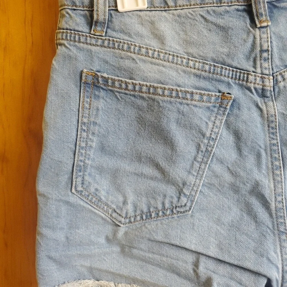 Brixton‎ 27 Denim Shorts Womens Light Blue High Rise Frayed Button Fly Cutoff